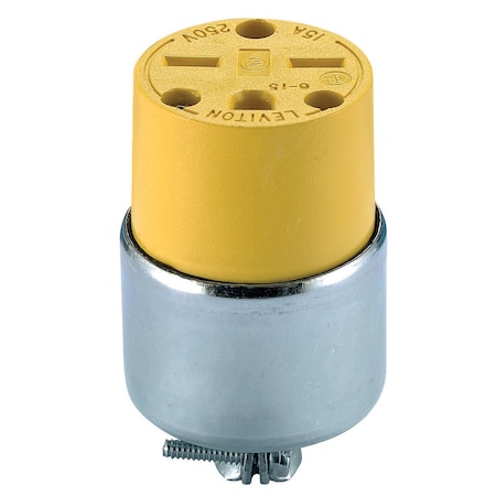 Leviton Leviton Commercial Armored Ground/Straight Blade Connector 6-15R 18-12 AWG 2 Pole 3 Wire 615CA-000